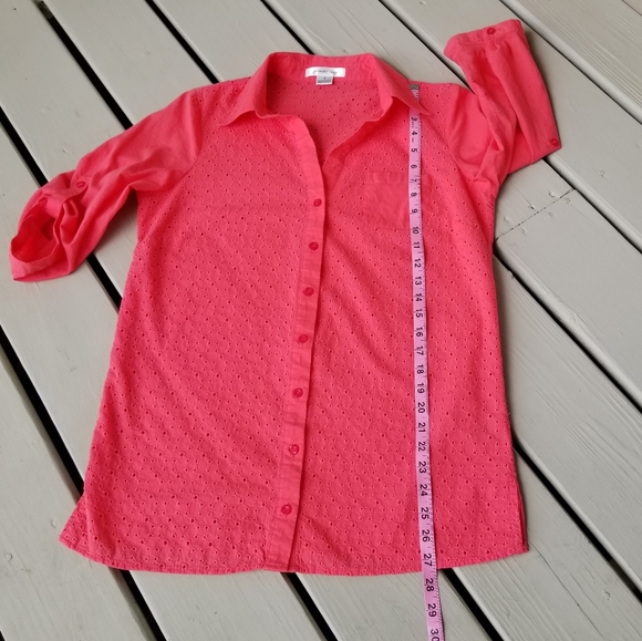 M CORAL eyelet button up tunic top - Picture 11 of 15